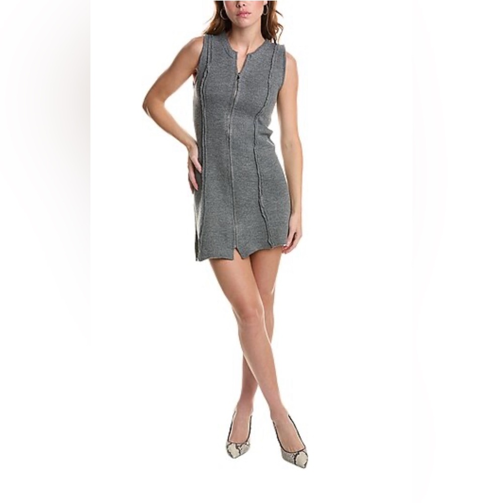 Lyra & Co Gray Zip-Front Dress